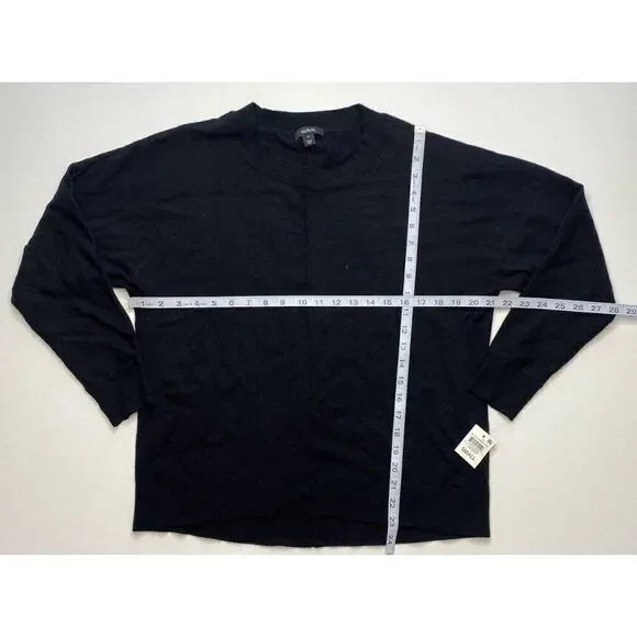 Alfani‎ Pullover Sweater Top Small Black Women's Seam-Front Relaxed NEW - Picture 3 of 5